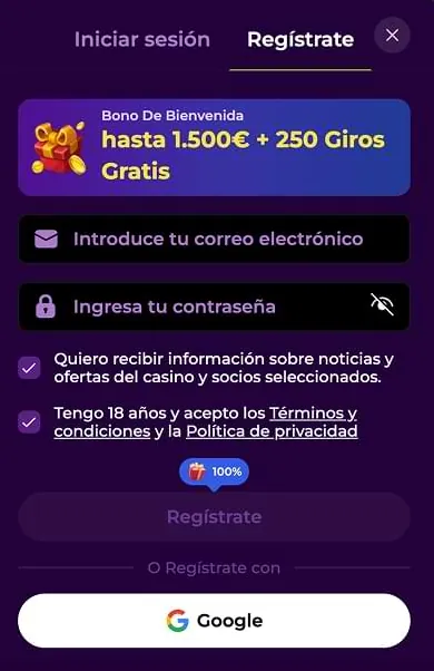 Spinmama acceso desde móvil